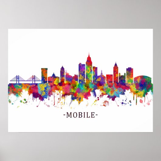 Mobile Alabama Skyline Poster (Voorkant)