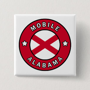 Mobile Alabama Vierkante Button 5,1 Cm