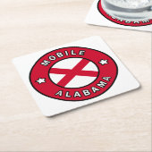 Mobile Alabama Vierkante Kartonnen Onderzetter (Schuin)