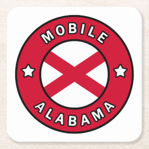 Mobile Alabama Vierkante Kartonnen Onderzetter