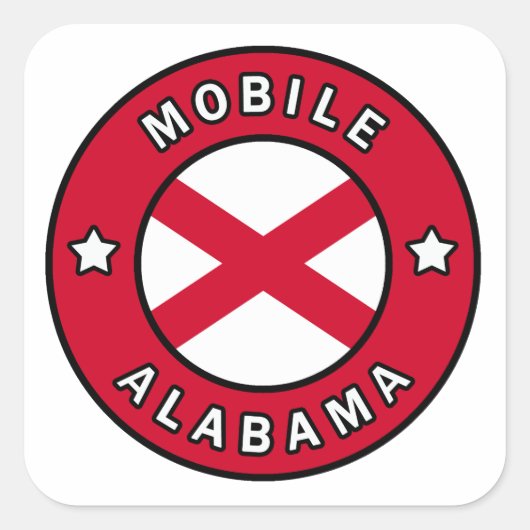 Mobile Alabama Vierkante Sticker (Voorkant)