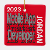 Mobile App Developer Extraordinaire CUSTOM Keramisch Ornament (Achterkant)