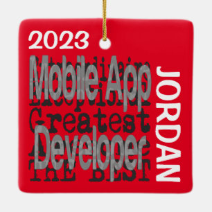 Mobile App Developer Extraordinaire CUSTOM Keramisch Ornament