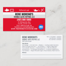 Mobile Automobiel Repair Mechanic 2 Sided Busi