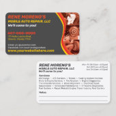 Mobile Automobile Car Repair Mechanic 2 Sided Visitekaartje (Voorkant / Achterkant)