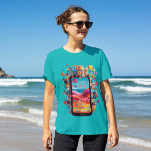 Mobile avec T-shirt réseau social
