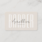 Mobile Barber Barbershop Sand Script Minimal Visitekaartje (Voorkant)