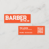 Mobile Barber Custom QR Mini Visitekaartje (Voorkant / Achterkant)
