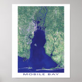 Mobile Bay Alabama Satellite Afbeelding Poster (Voorkant)