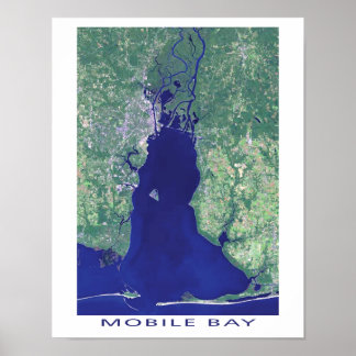 Mobile Bay Alabama Satellite Afbeelding Poster