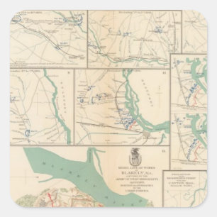 Mobile, Blakely, Messinger's Ferry-Canton Vierkante Sticker