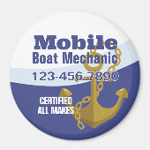 Mobile Boat Mechanic Magneet (Voorkant)