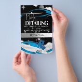 Mobile Car Detailing Logo Blue Flyer (Hand)