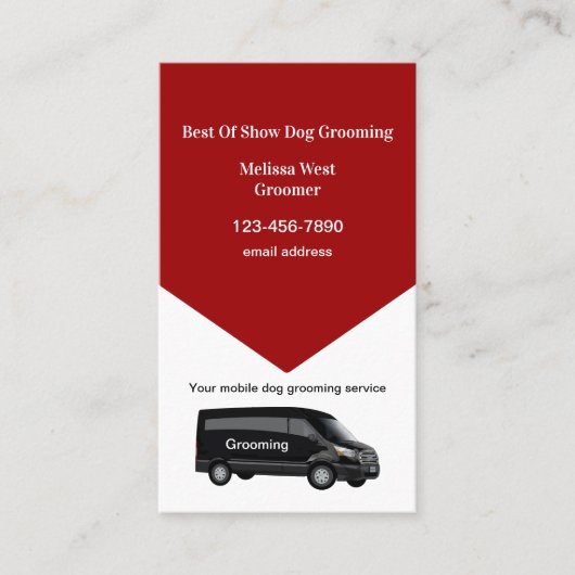 Mobile Dog Grooming Service Modern Visitekaartje (Voorkant)
