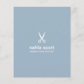 Mobile Hair Stylist Scissors Modern Blue Flyer (Achterkant)