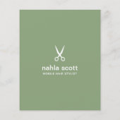 Mobile Hair Stylist Scissors Modern Green Flyer (Achterkant)
