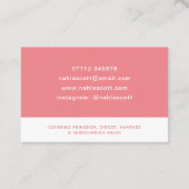 Mobile Hairdresser Coral Scissors UK/Euro Visitekaartje (Achterkant)