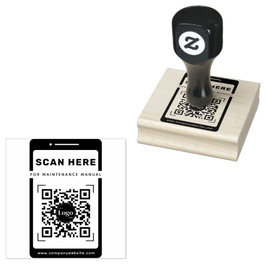 Mobile Icon Qr Code Scan Me Maintenance Manual Rubberstempel (Gestempeld)