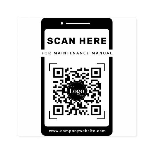 Mobile Icon Qr Code Scan Me Maintenance Manual Rubberstempel (Afrduk)