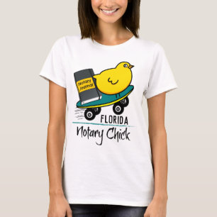 Mobile Notary Chick Riding Skateboard Florida T-shirt