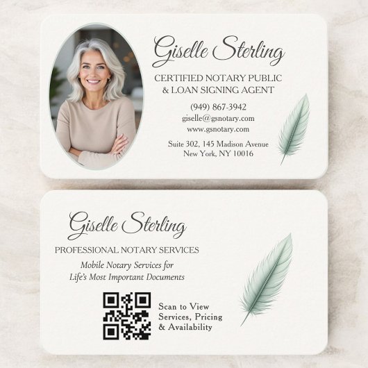 Mobile Notary QR Code Photo  Visitekaartje