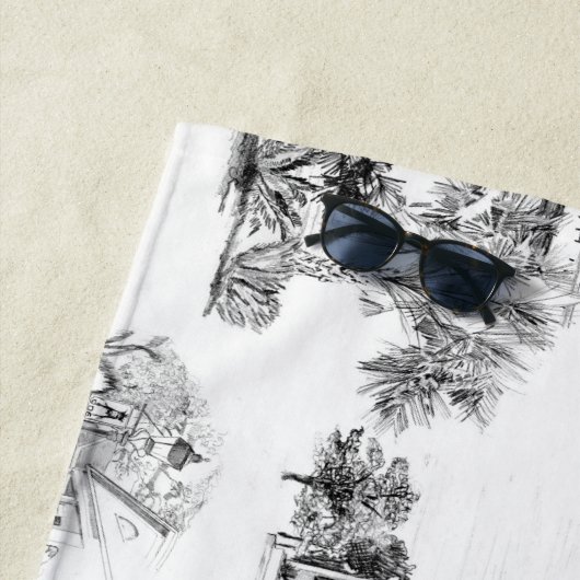 Mobile Toile design 1, serviette de plage (En situation)