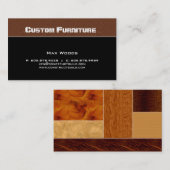 Mobilier / Carte de visite de charpentier  de bois (Devant / Derrière)