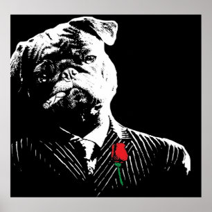 Mobster Pug Poster