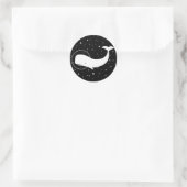 Moby in Space Ronde Sticker (Tas)