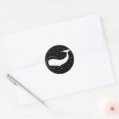 Moby in Space Ronde Sticker (Envelop)