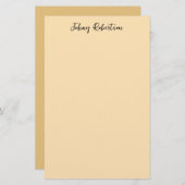 Moccasin Peachy Yellow Plain Elegant Professional Briefpapier (Voorkant / Achterkant)