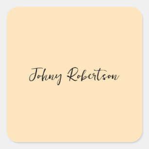 Moccasin Peachy Yellow Plain Elegant Professional Vierkante Sticker