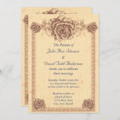 Moccasin  Roos Border Wedding Kaart (Voorkant / Achterkant)