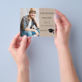 Mocha beige modern Graduation Party Save the Date Flyer (Hand)