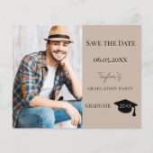 Mocha beige modern Graduation Party Save the Date Flyer (Voorkant)