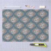 Mocha & Blauwgroen Abstract accent Mandala Retro O Tissuepapier (Craft)