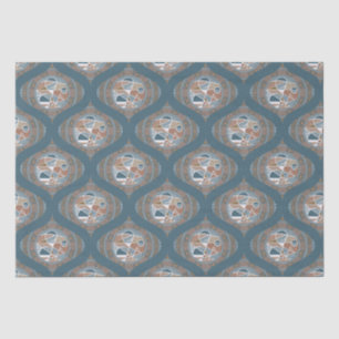 Mocha & Blauwgroen Abstract accent Mandala Retro O Tissuepapier