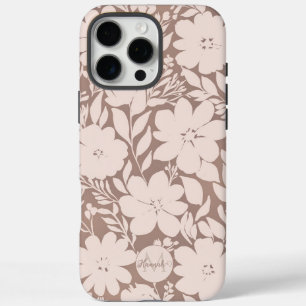 Mocha Blossom Elegance iPhone 16 Pro Max Hoesje