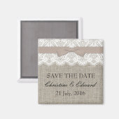 Mocha Bow and Lace Save the Date Magnet (Recto/Verso)