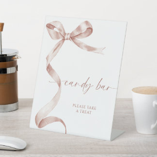 Mocha Bow Candybar Reclamebord Met Voetstuk