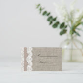 Mocha Bow en Lace Reception Place Card Plaatskaartje (Staand voorkant)