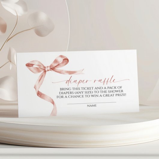 Mocha Bow Luier Raffle Informatiekaartje