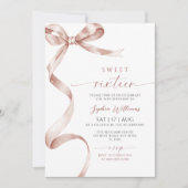 Mocha Bow Sweet 16 Anniversaire Invitation (Devant)