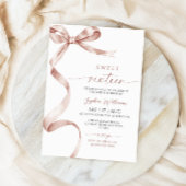 Mocha Bow Sweet 16 Anniversaire Invitation