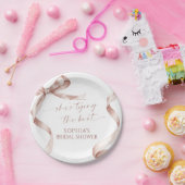 Mocha Bow Ze bindt het knoop Vrijgezellenfeest Papieren Bordje (Feest)