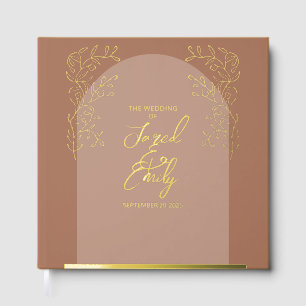 Mocha Brown Arch Wedding Gastenboek