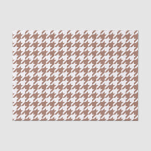 Mocha Brown en White Houndstooth Tissuepapier