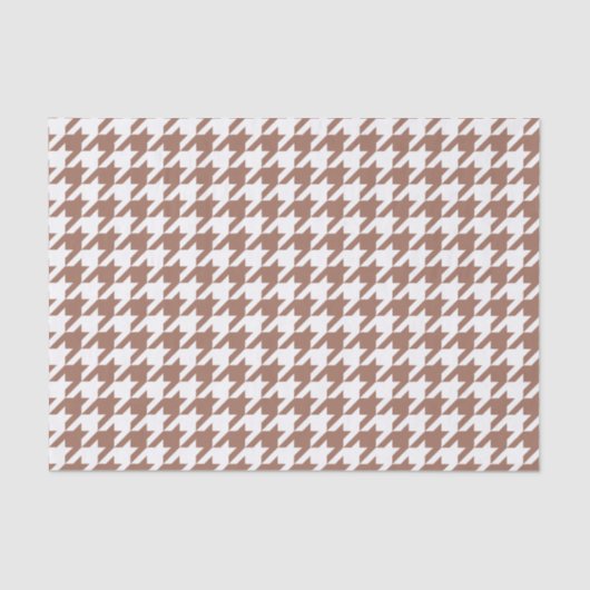 Mocha Brown en White Houndstooth Tissuepapier (Voorkant)