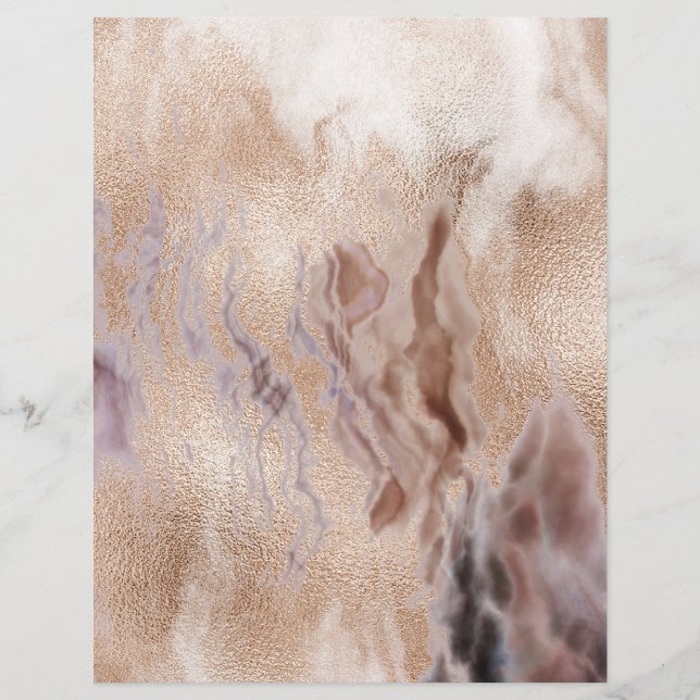 Mocha Brown Granite Gold 2 Sided Scrapbook Paper (Voorkant)