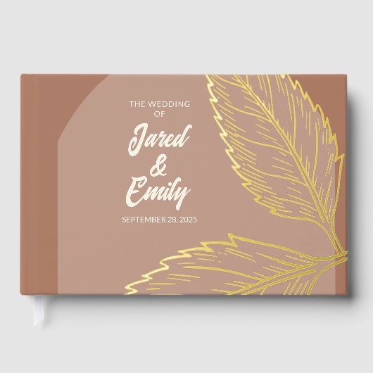 Mocha Brown Mariage Foil Guest Book (Recto)